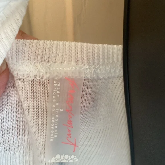 Free People Movement NWT White Crossback Strap Ribbed Top Size Small - Picture 10 of 11